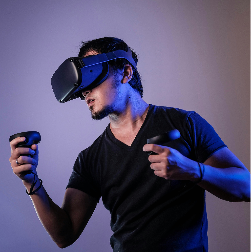 a man using a vision pro